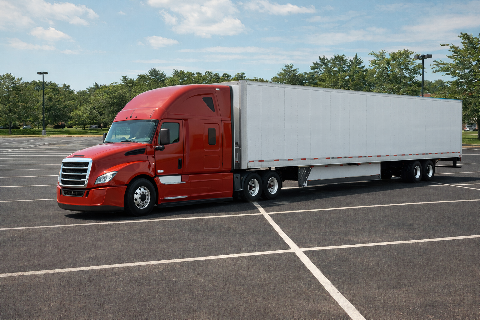 Heavy-duty diesel truck in shop